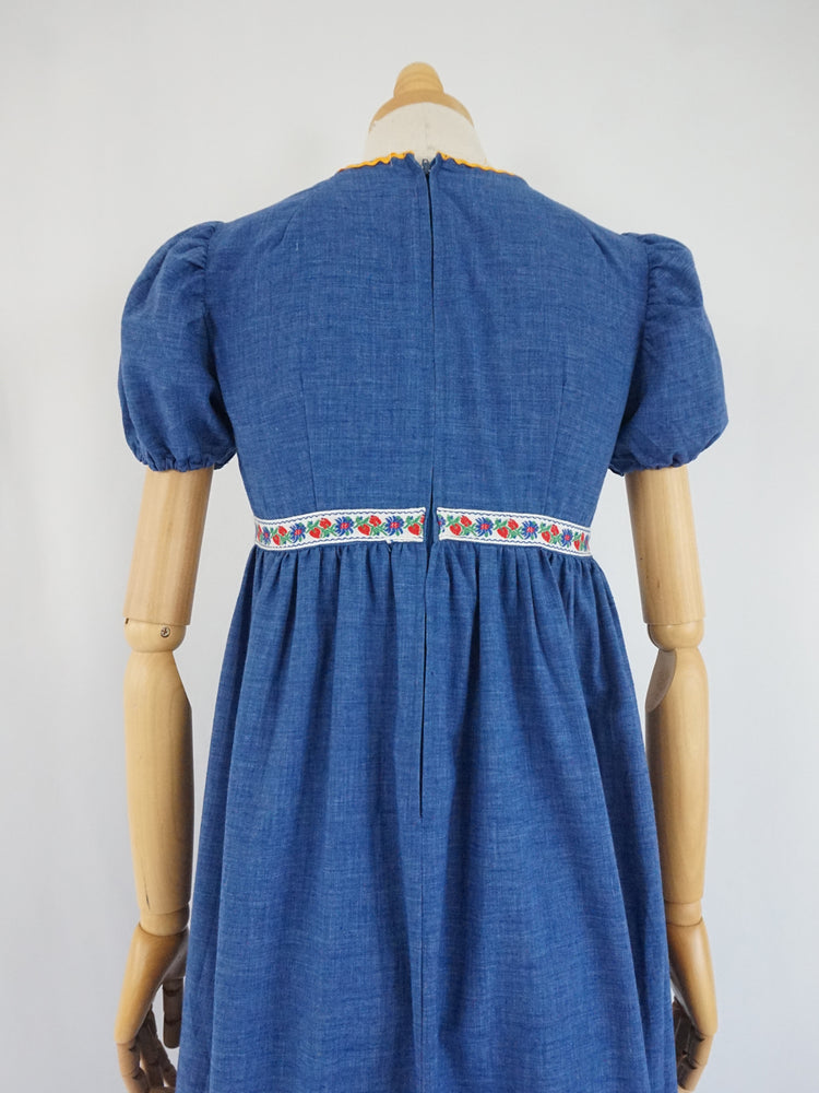 Denim Corset Bust Dress - XS