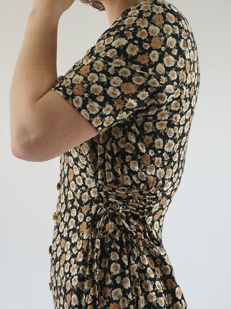 Side Tie Floral Jumpsuit - M