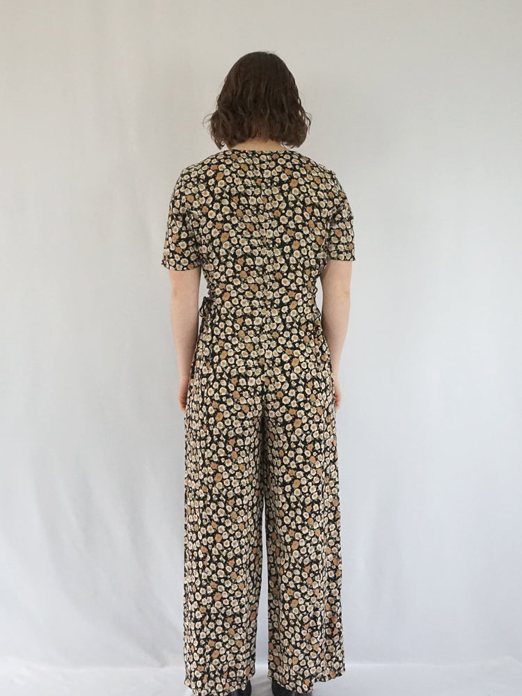 Side Tie Floral Jumpsuit - M