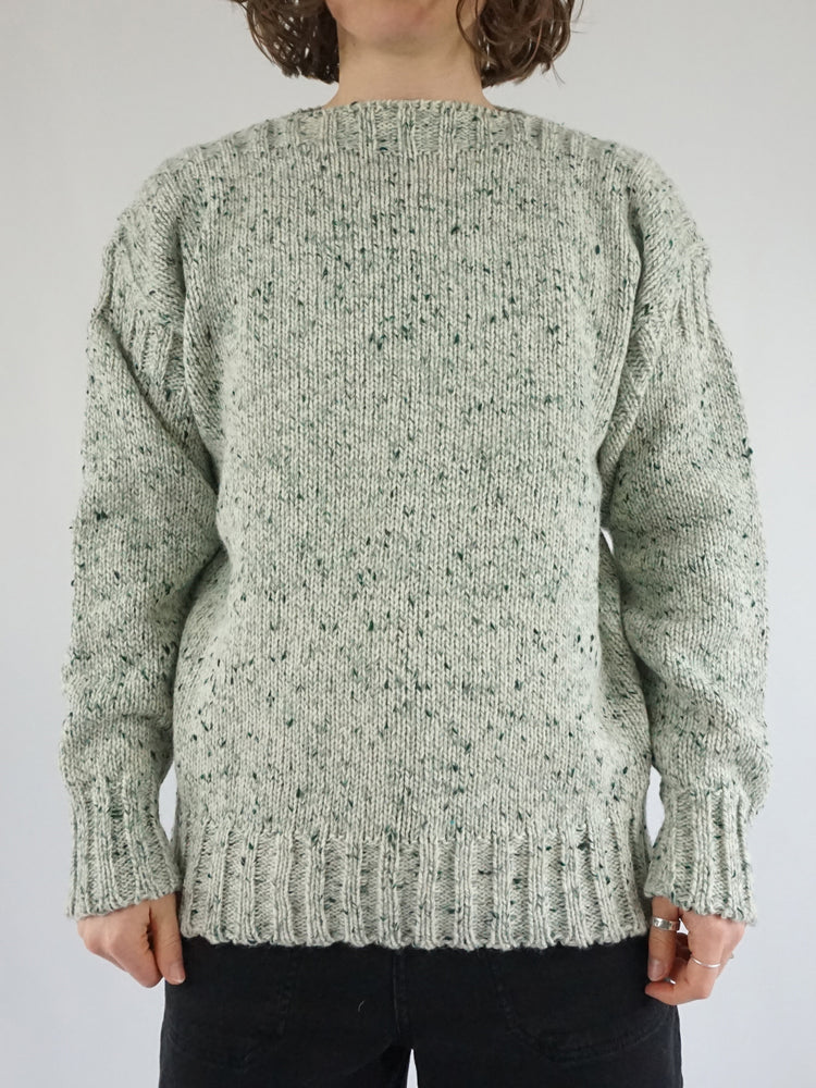 Green & White Speckled Jumper - M/L