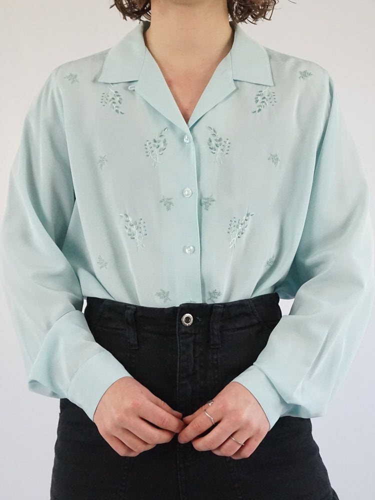 Floral Embroidered Shirt - XL