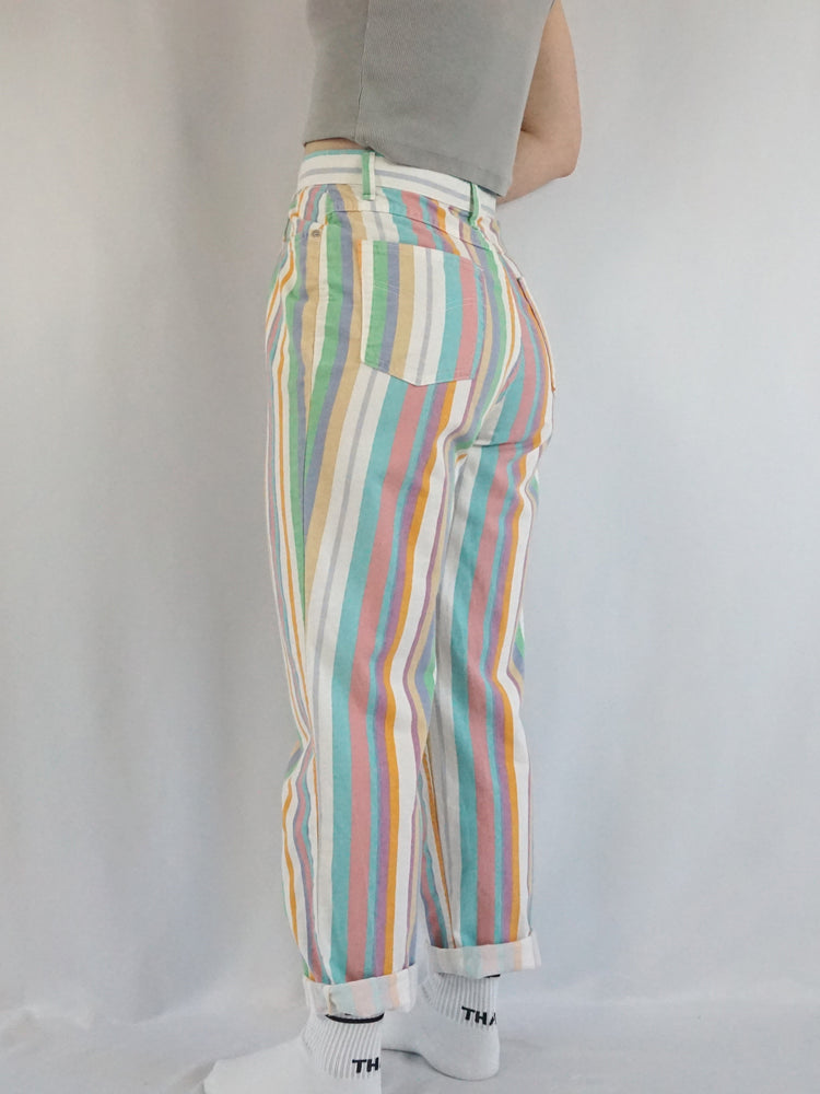 Pastel Striped Mum Jeans - 29"