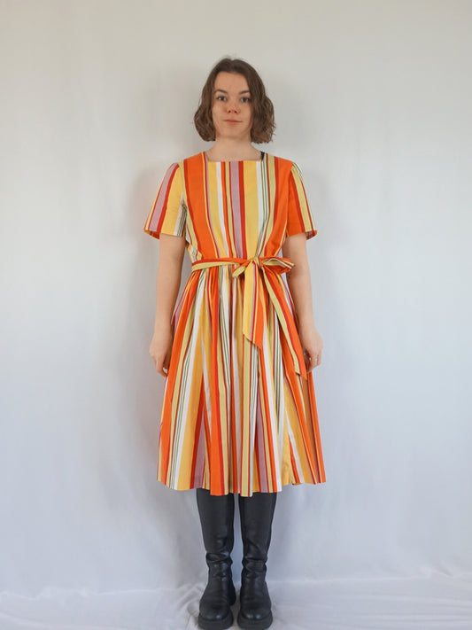 Laura Ashley Colourful Striped Dress - M