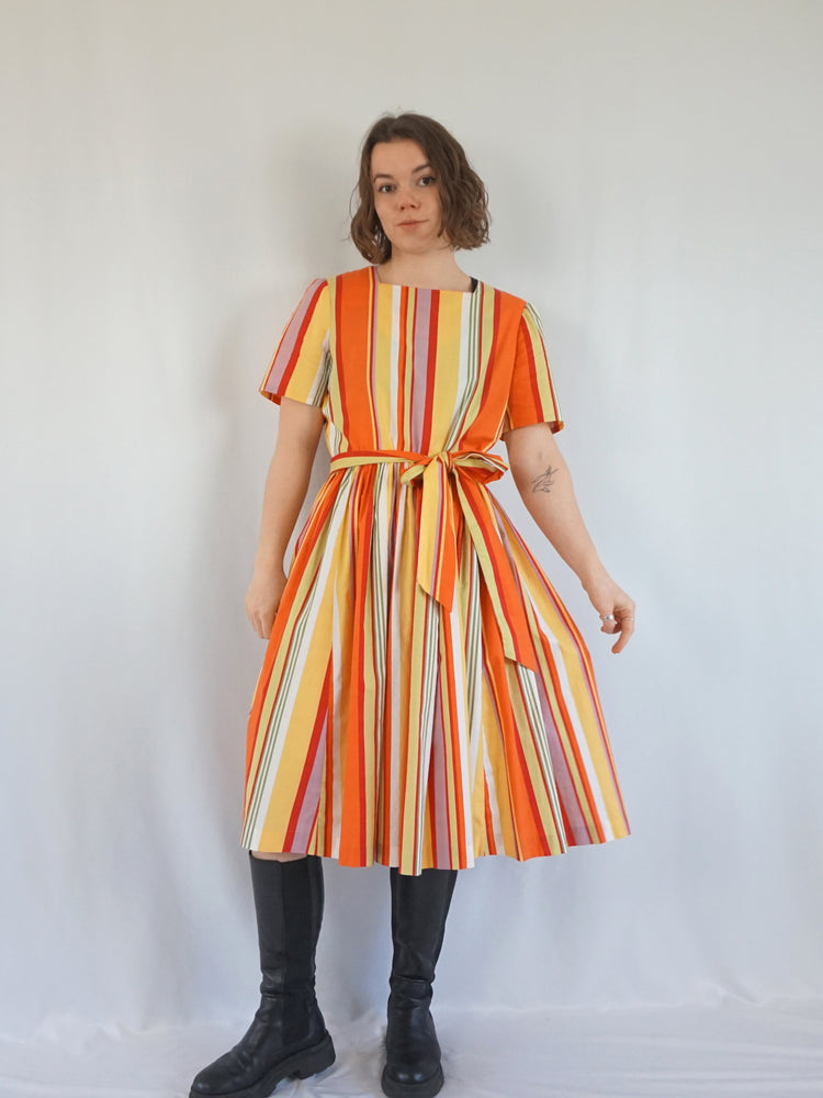 Laura Ashley Colourful Striped Dress - M