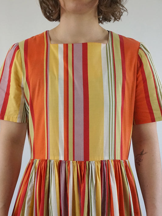 Laura Ashley Colourful Striped Dress - M