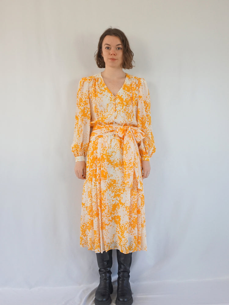 Yellow Floral Two Piece Set - S