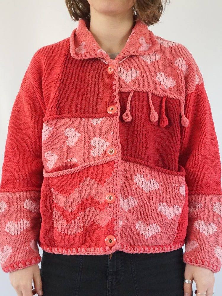 Amano Cotton Heart Cardigan - XL