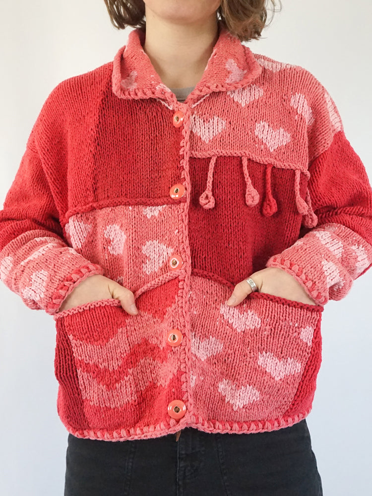 Amano Cotton Heart Cardigan - XL