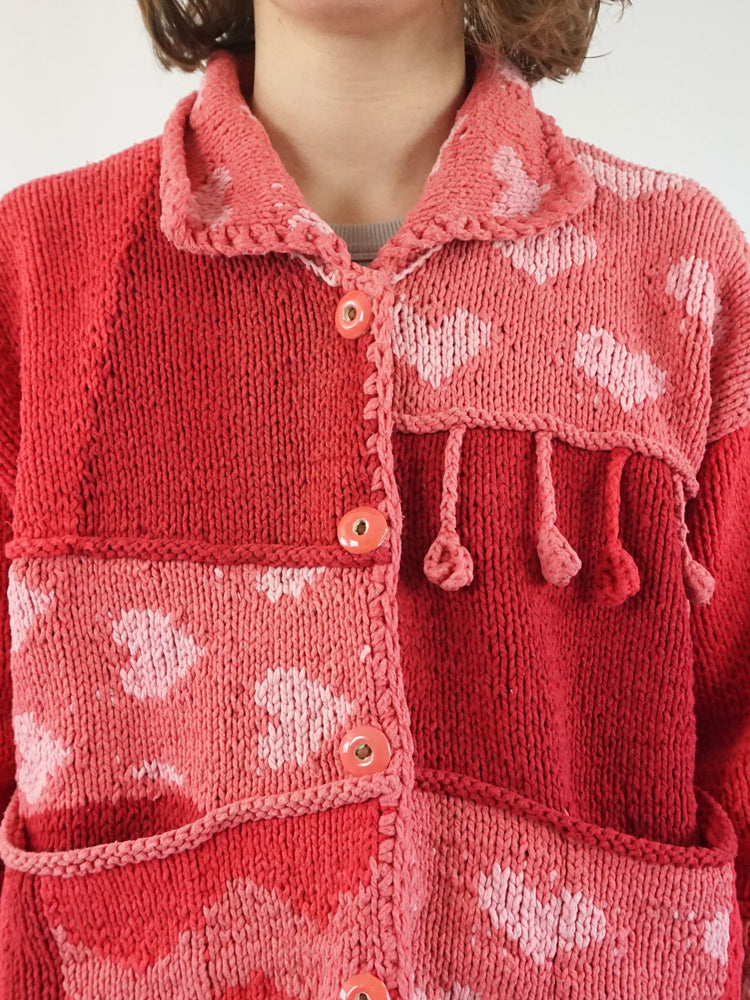 Amano Cotton Heart Cardigan - XL
