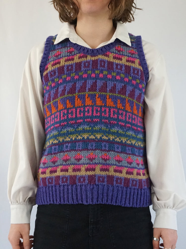 Purple Pachamama Wool Vest - M