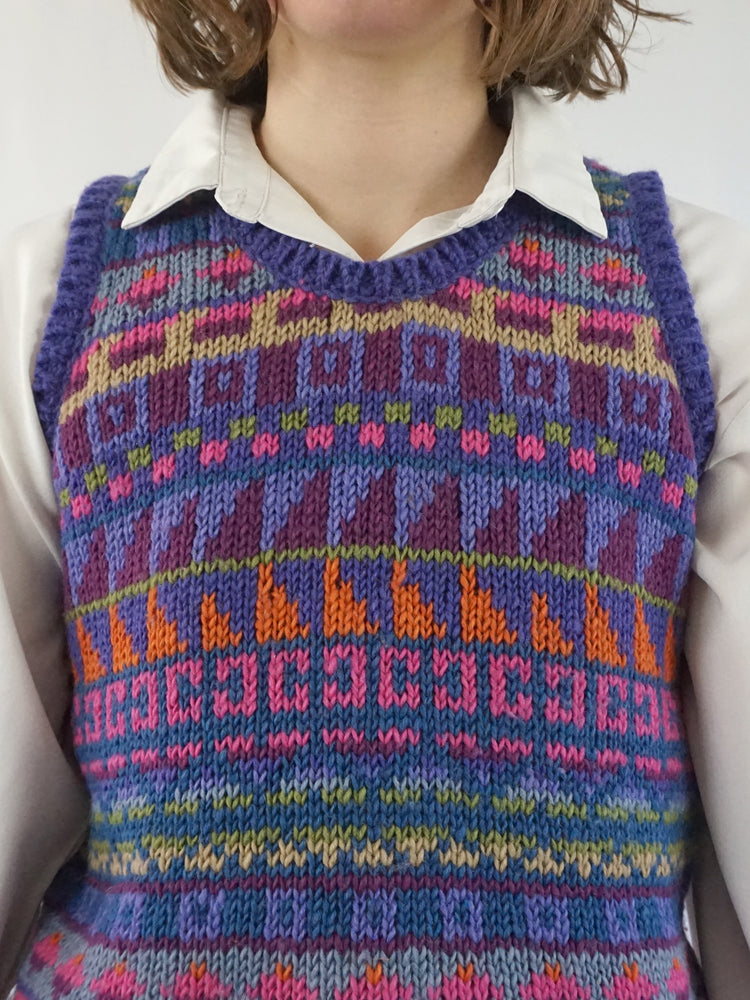 Purple Pachamama Wool Vest - M