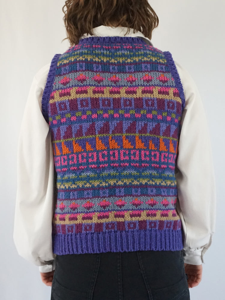 Purple Pachamama Wool Vest - M