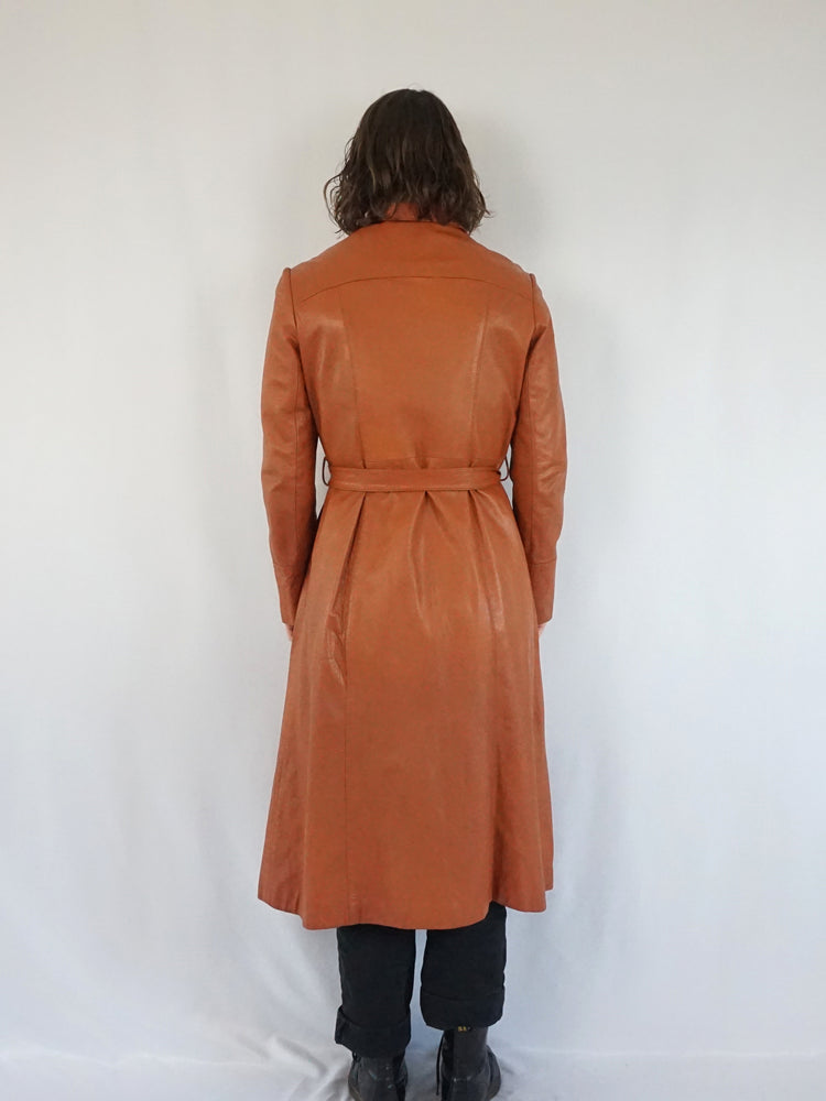 Caramel Brown Leather Jacket - M