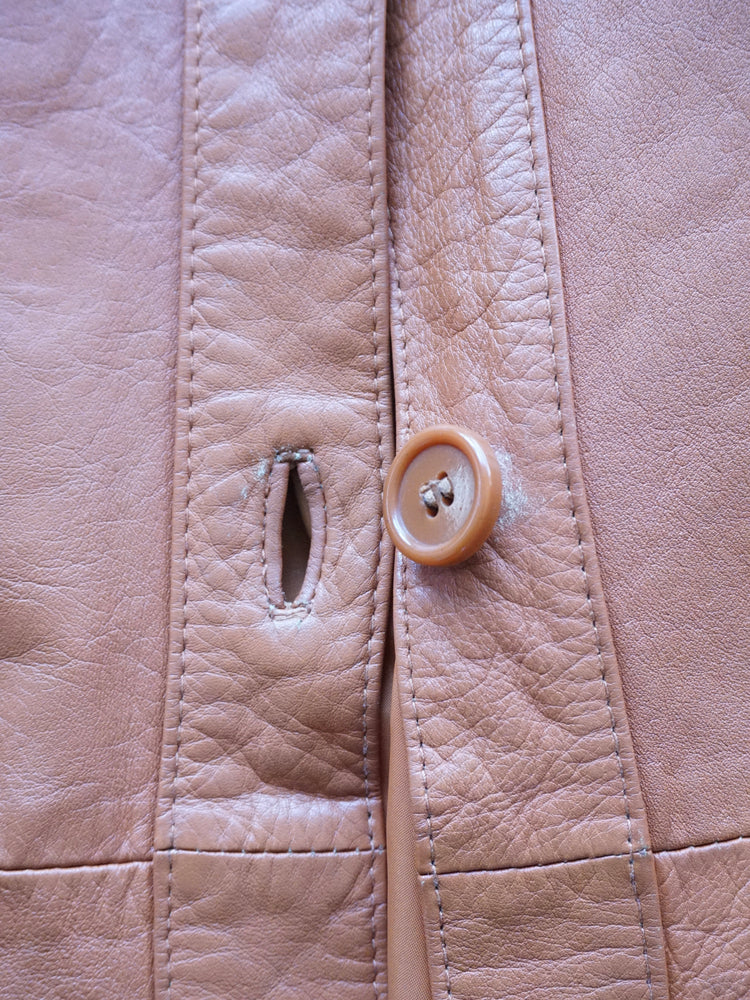 Caramel Brown Leather Jacket - M