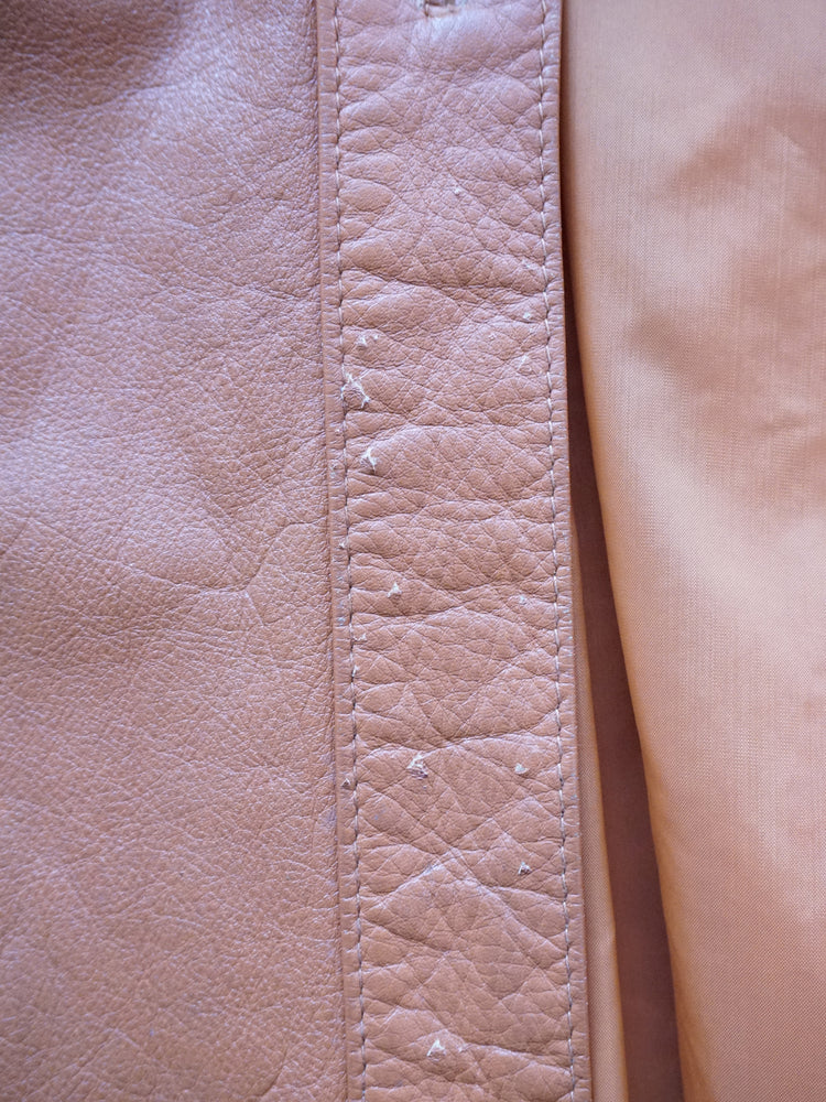 Caramel Brown Leather Jacket - M