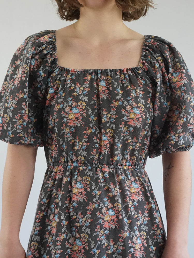 Floral Tiered Midi Dress - S