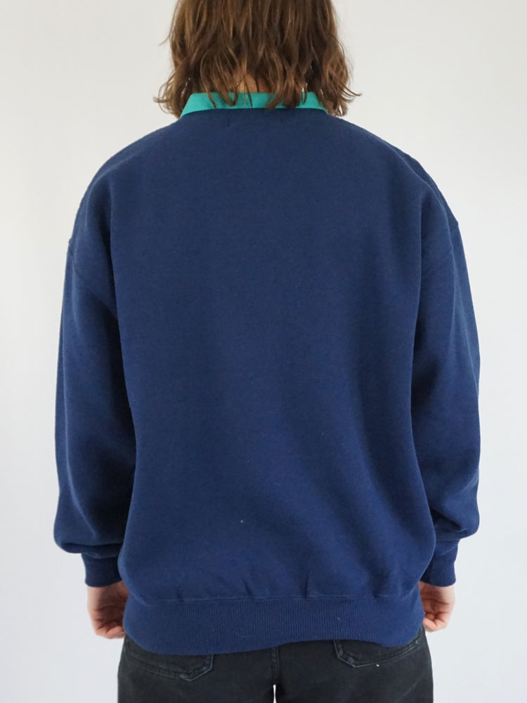 Scarecrow & Sheep Embroidered Sweatshirt - L