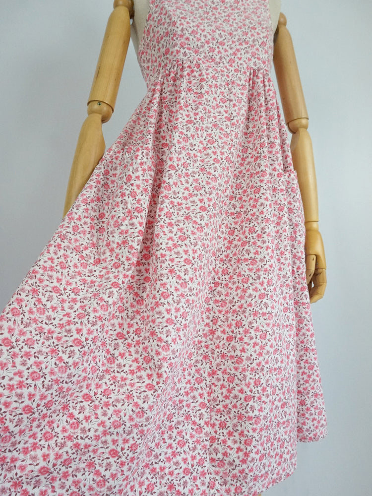 White & Pink Floral Sundress - XS