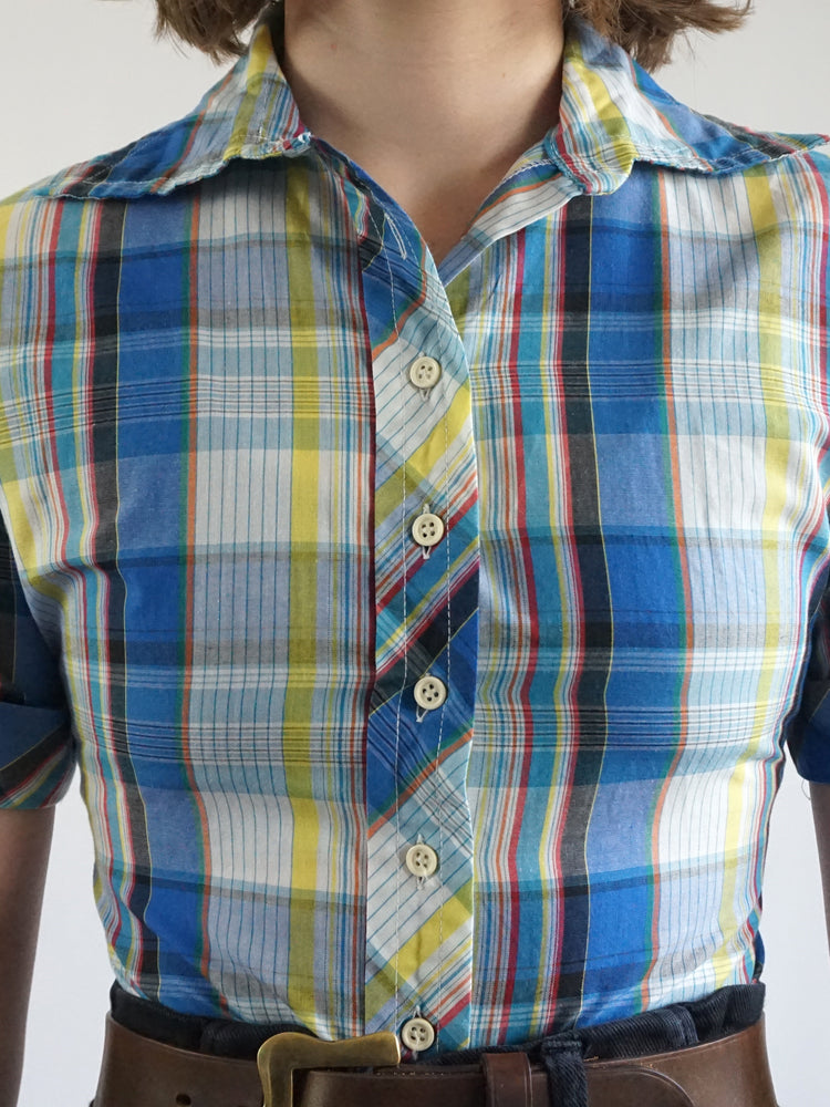 Blue Plaid Shirt - S