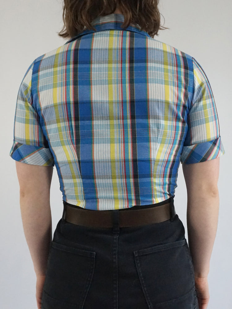 Blue Plaid Shirt - S