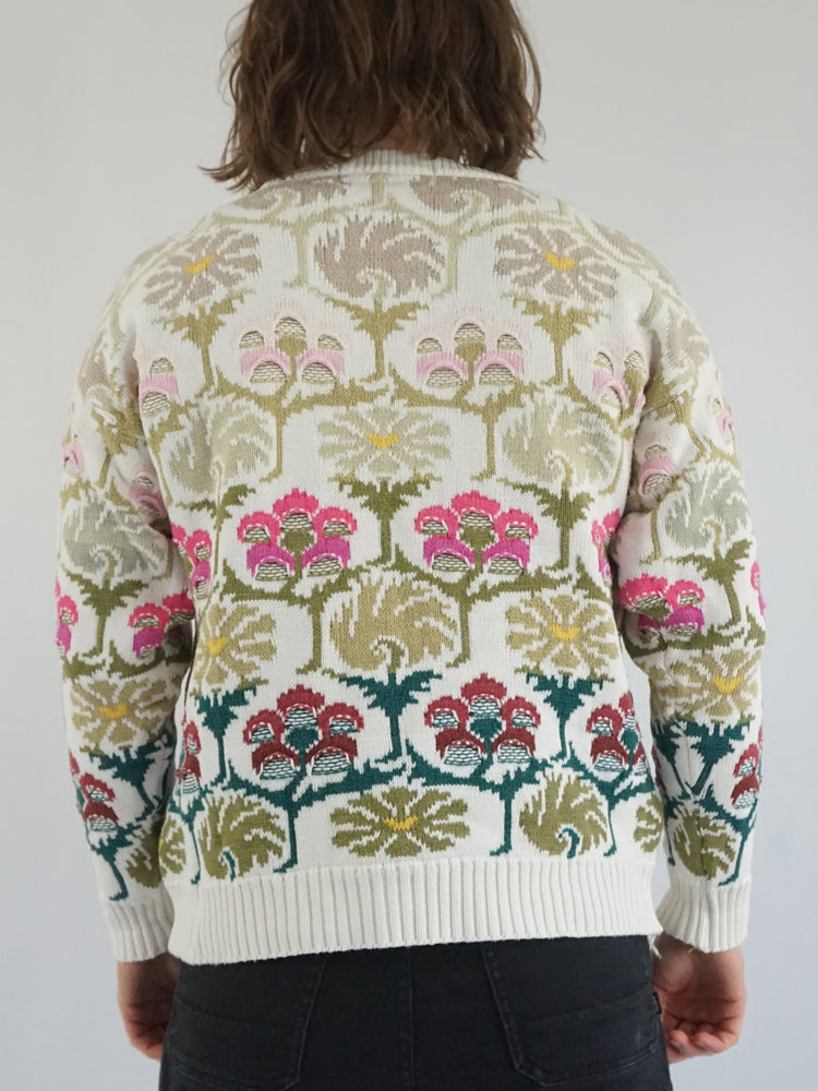 Floral Patterned Cotton Jumper - S