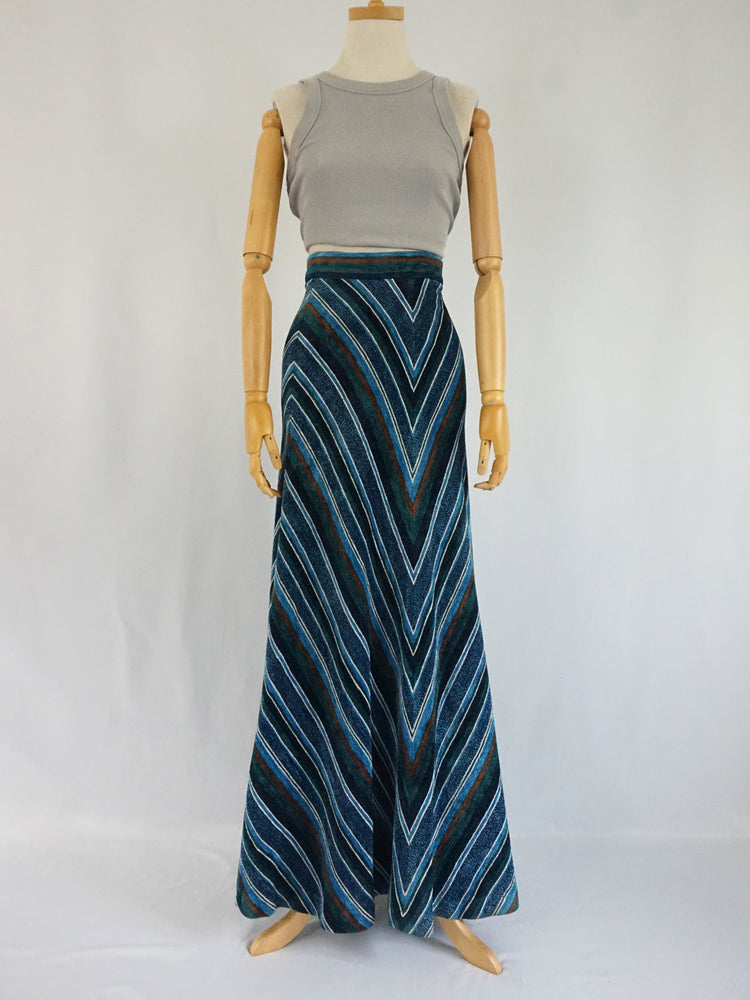 Corduroy Chevron Maxi Skirt - 25"