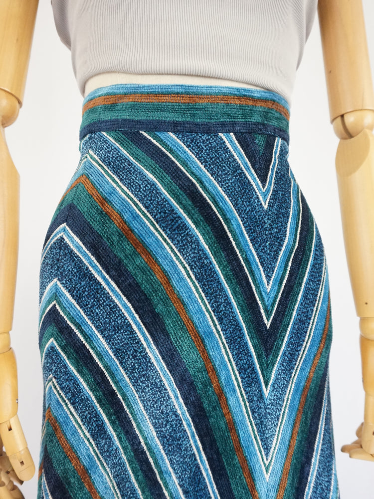 Corduroy Chevron Maxi Skirt - 25"
