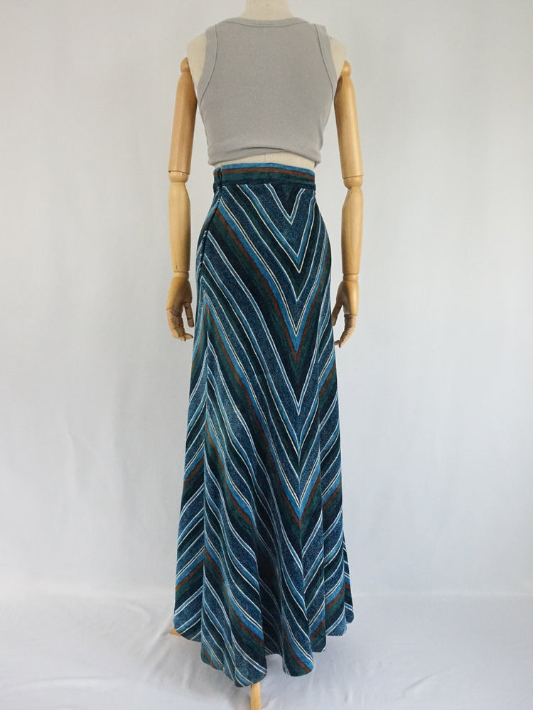 Corduroy Chevron Maxi Skirt - 25"