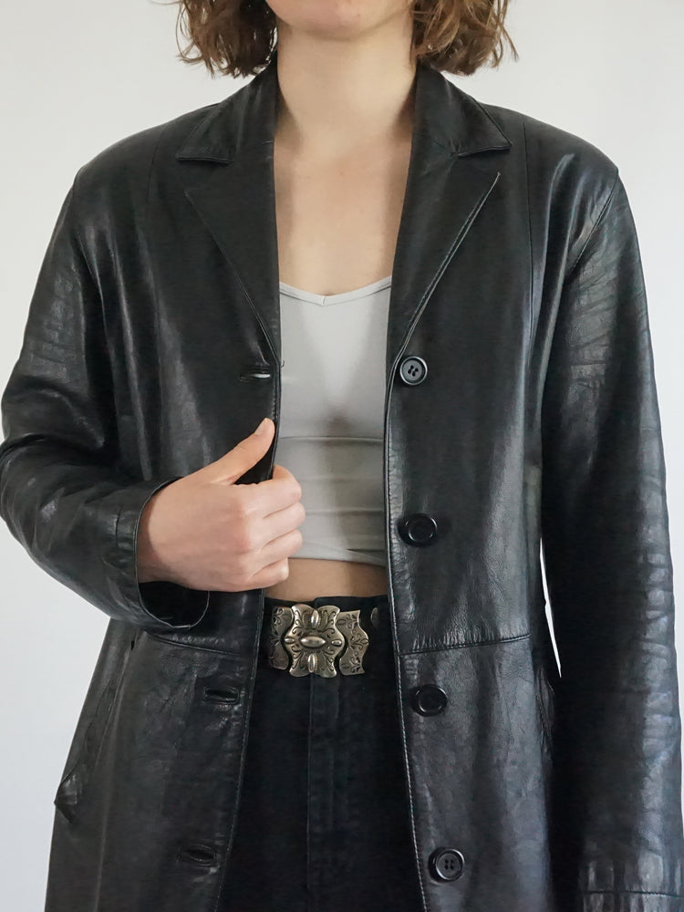 Black Leather Jacket - S