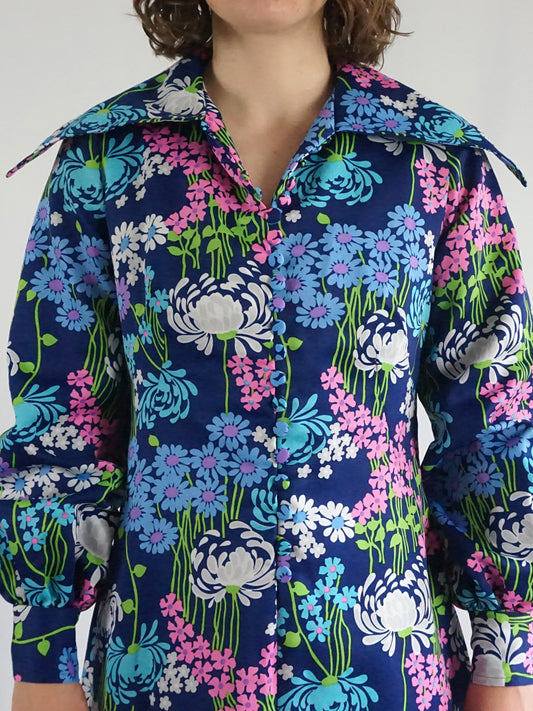 Puff Sleeve Button Down Dress - M