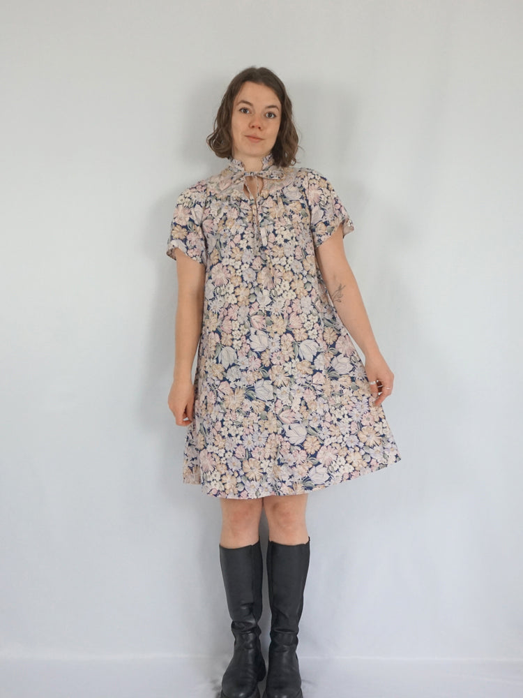 Floral Cotton Smock Dress - XS