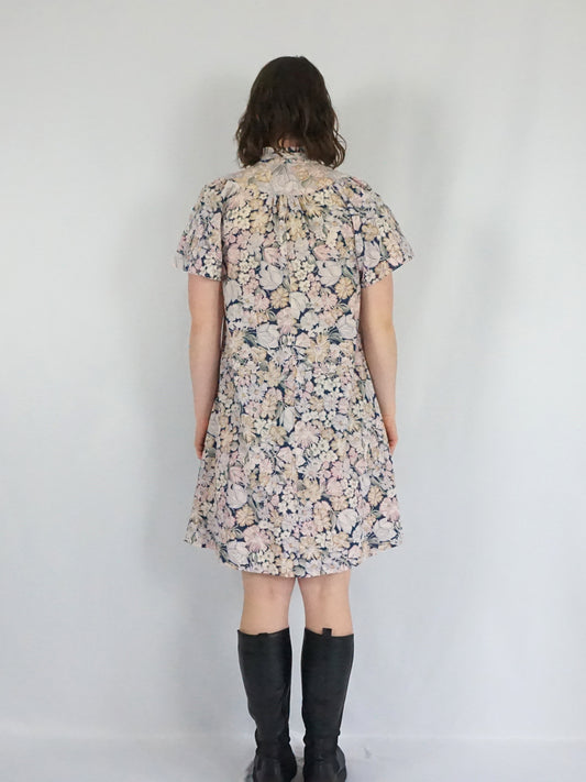 Floral Cotton Smock Dress - XS
