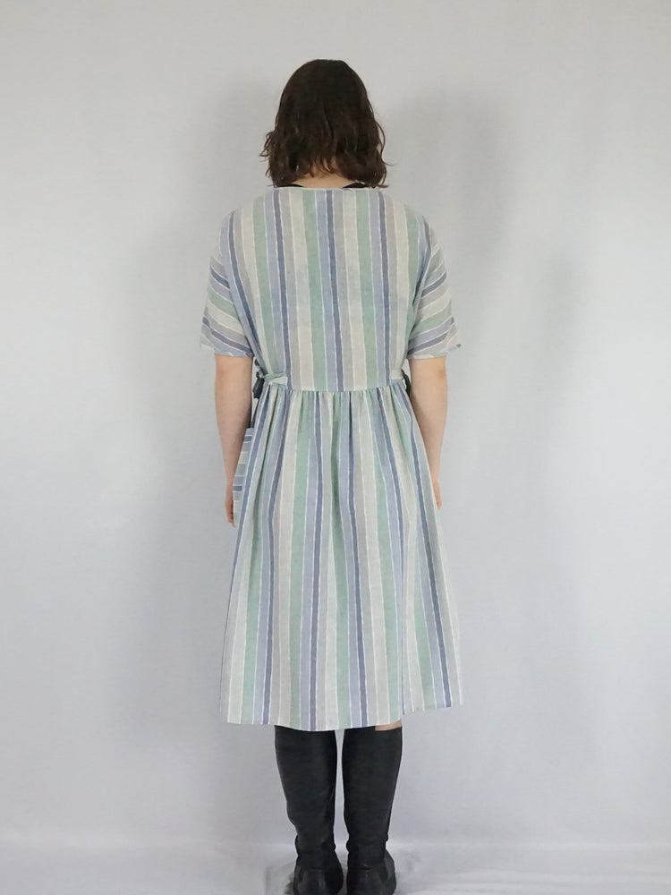 Cotton & Linen Side Tie Dress - S