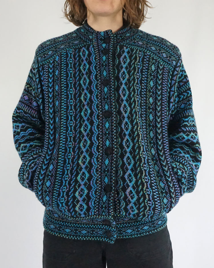 Funky Patterned Cardigan - L