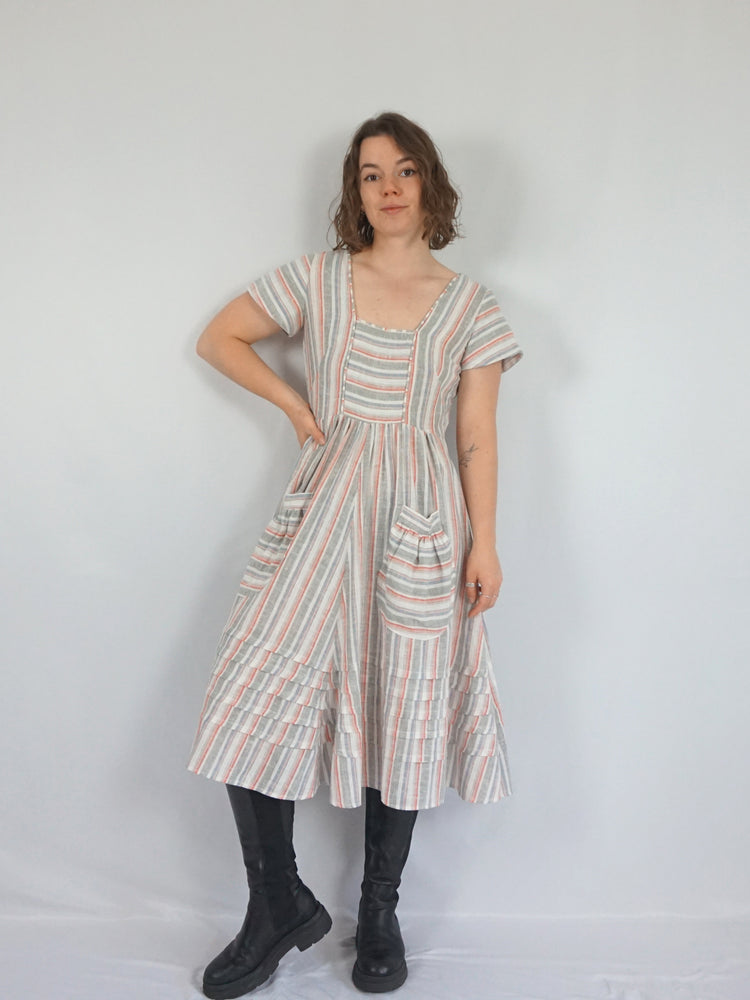 Droopy and Browns Striped Dress - S