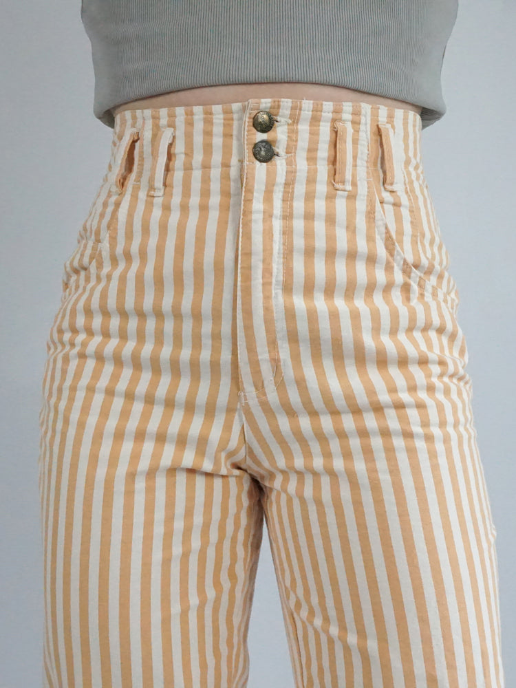 Orange Striped Mum Jeans - 28"