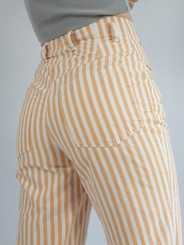 Orange Striped Mum Jeans - 28"