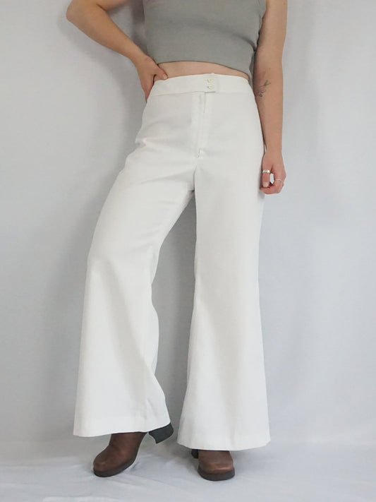 White 70s Flares - 31"