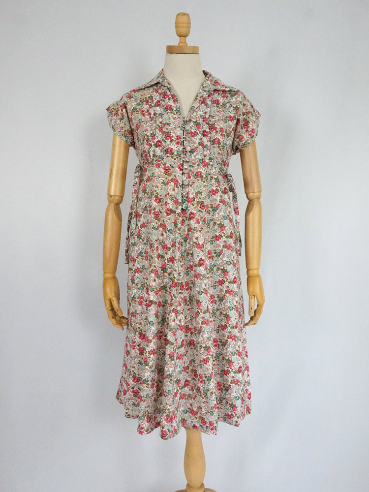 Floral Side Tie Dress - XS