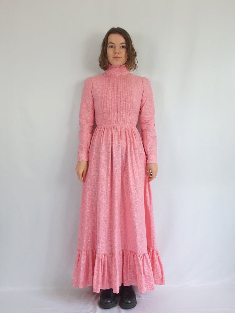Laura Ashley Pink Floral Prairie Dress - S