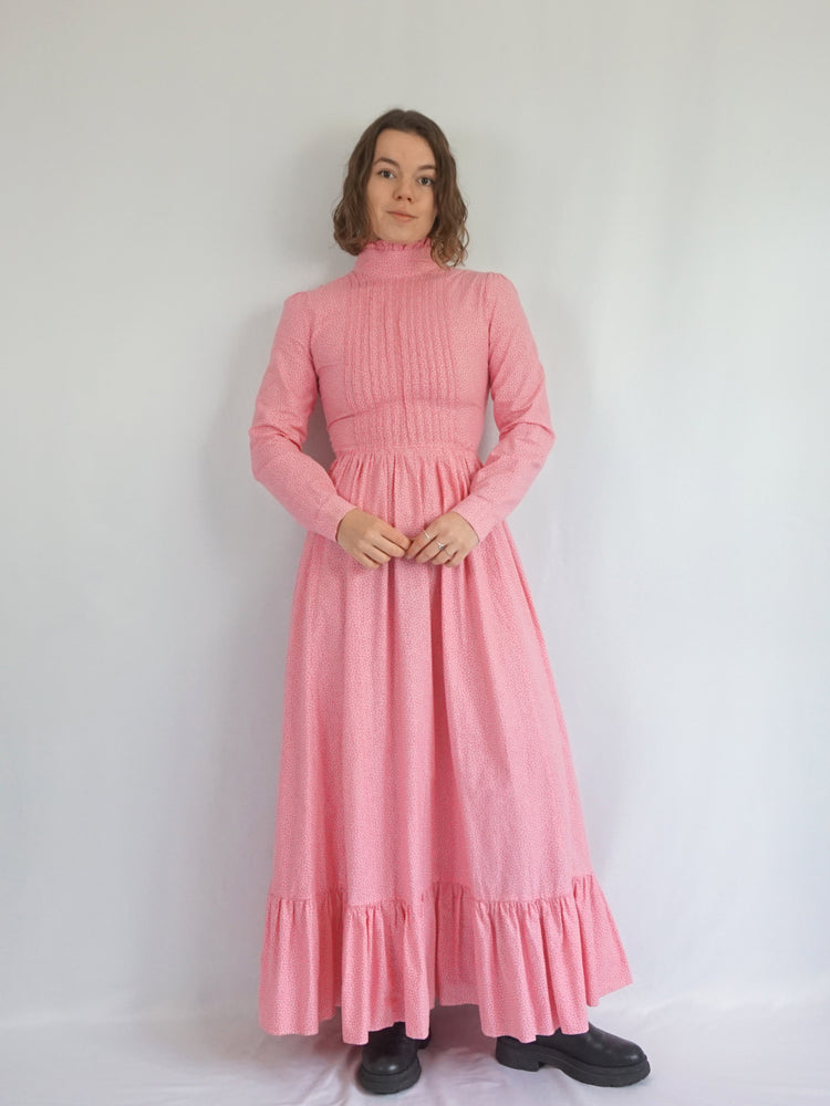 Laura Ashley Pink Floral Prairie Dress - S