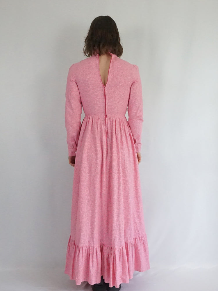 Laura Ashley Pink Floral Prairie Dress - S