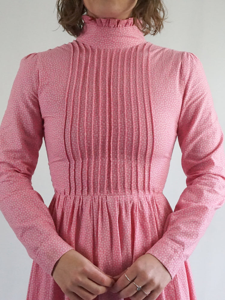 Laura Ashley Pink Floral Prairie Dress - S