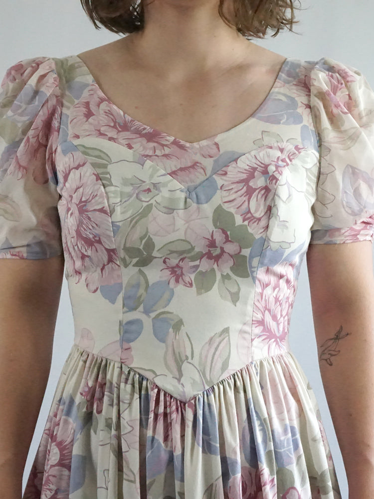 Laura Ashley Pastel Floral Dress - XS