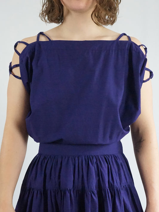 Purple Tie Shoulder Dress - S