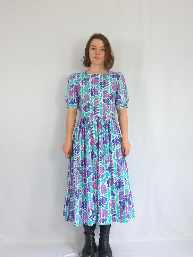 Laura Ashley Funky Patterned Dress - M