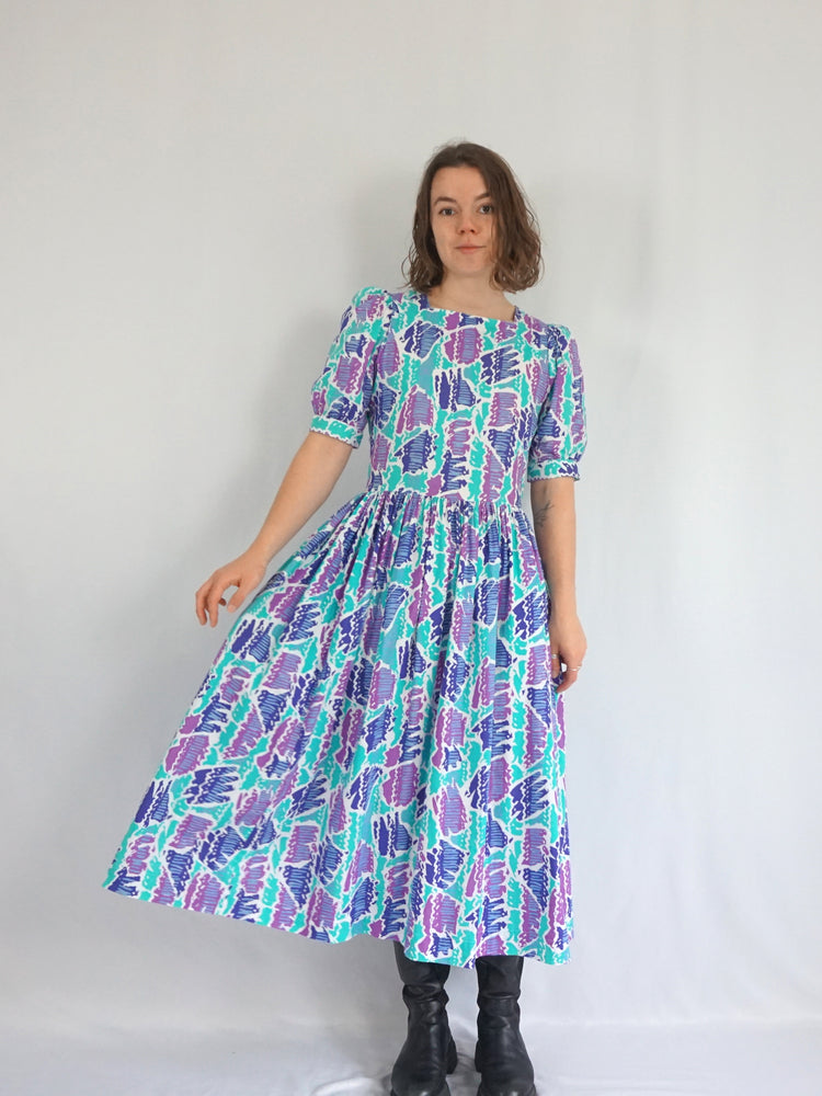 Laura Ashley Funky Patterned Dress - M