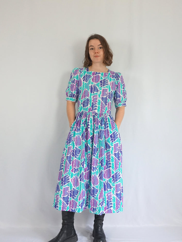 Laura Ashley Funky Patterned Dress - M