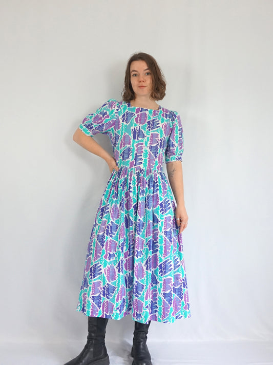 Laura Ashley Funky Patterned Dress - M