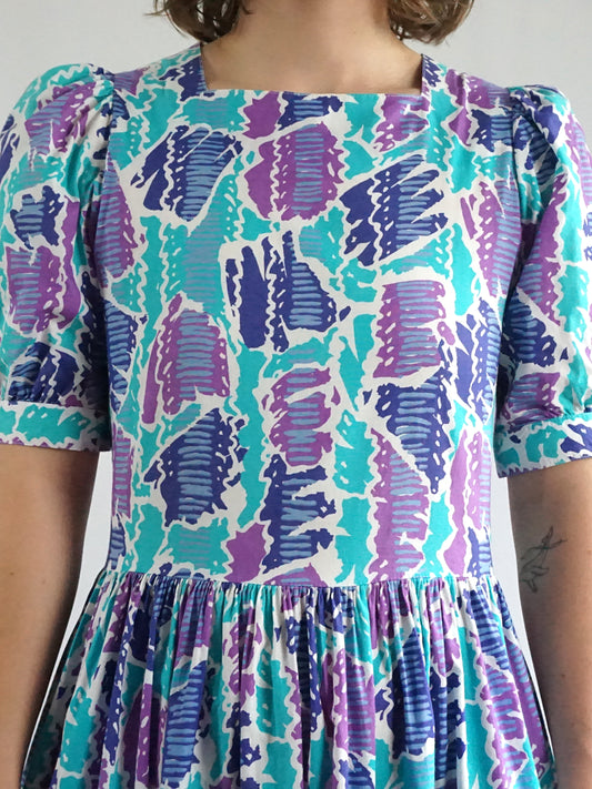Laura Ashley Funky Patterned Dress - M